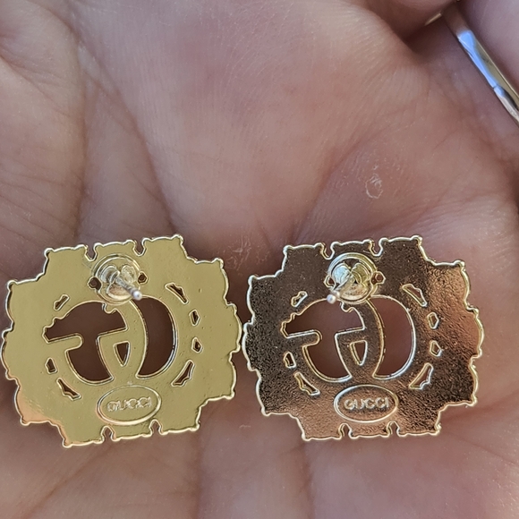 Gold and Pearl Stud Earrings #2 - Picture 3 of 3